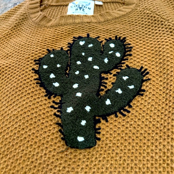 GIRLS COTTON & RYE OUTFITTERS SWEATER WITH CONCHO CACTUS SIZE XL 12 VERY CUTE!😊 - Picture 4 of 4